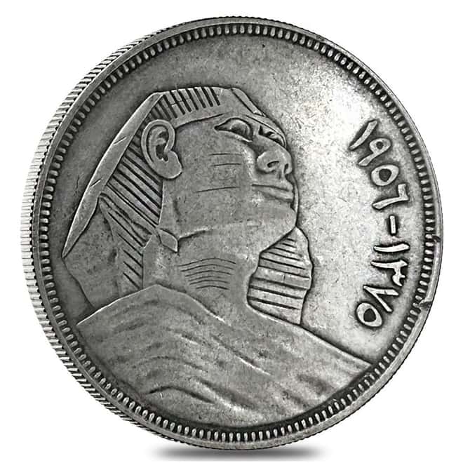 1956 Egypt 20 Piastres Silver Coin Circulated