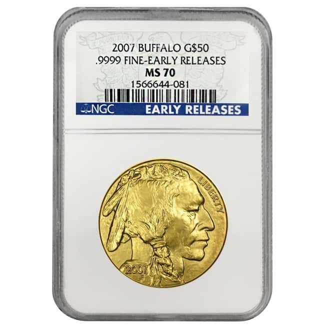 2007 1 oz $50 Gold Buffalo NGC MS 70 Early Releases