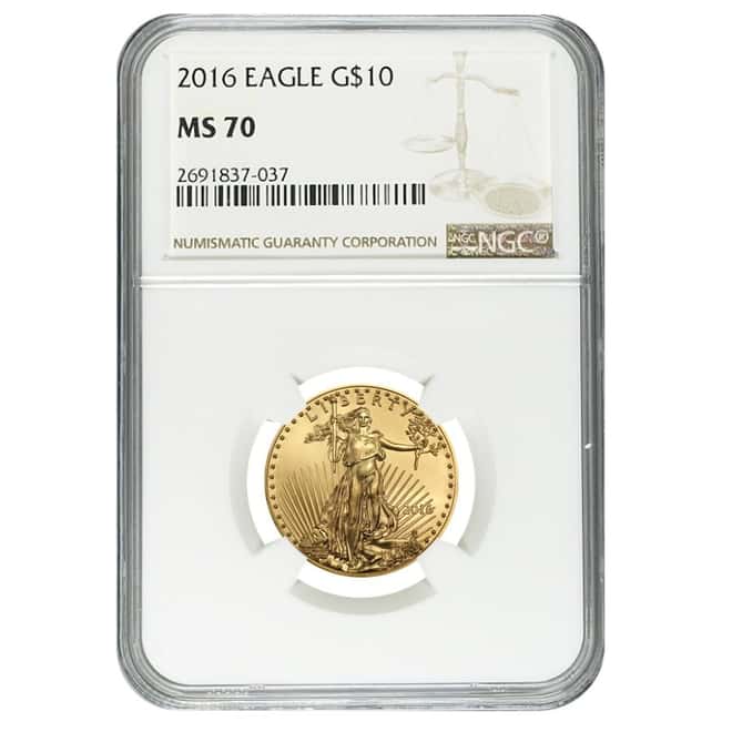 2016 1/4 oz $10 Gold American Eagle NGC MS 70