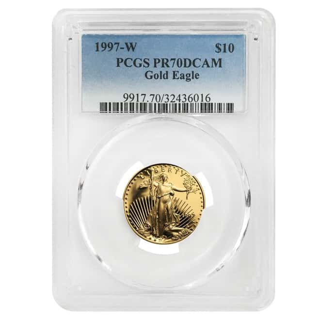 1997 W 1/4 oz $10 Proof Gold American Eagle PCGS PF 70 DCAM