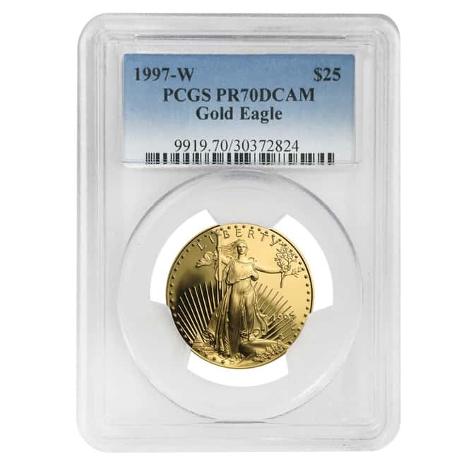 1997 W 1/2 oz $25 Proof Gold American Eagle PCGS PF 70 DCAM