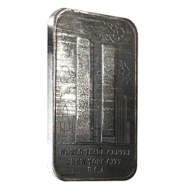 1 oz MTB World Trade Center Silver Vintage Bar .999 Fine
