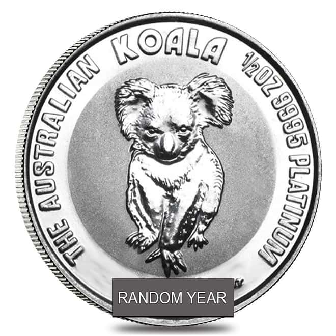 1/2 oz Platinum Australian Koala Coin BU (Random Year)