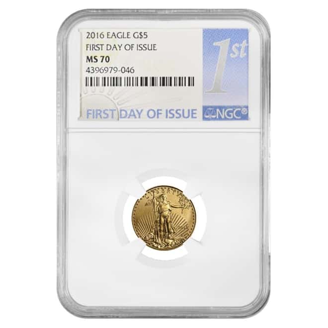 2016 1/10 oz $5 Gold American Eagle NGC MS 70 FDOI 
