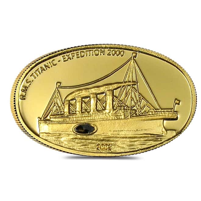 2005 1/25 oz Liberia $25 Titanic Expedition Proof Gold Coin .9999 Fine