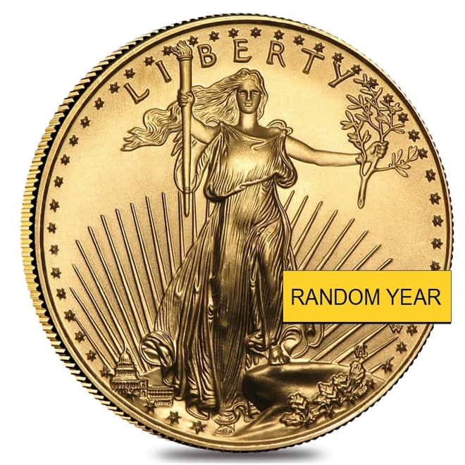 1/2 oz Burnished Gold American Eagle In Cap (Random Year)