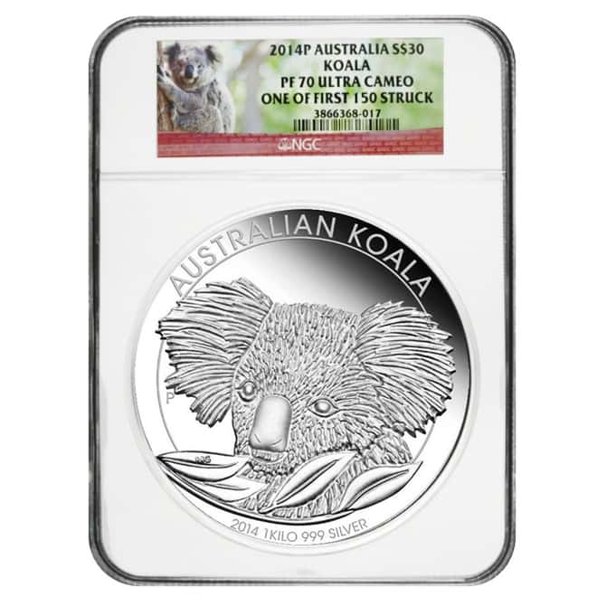 2014 1 Kilo Proof Silver Australian Koala Perth Mint NGC PF 70 UCAM (w/Box & COA)