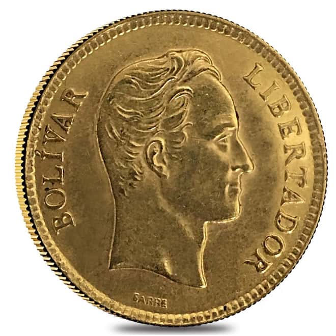 1930 Venezuela 10 Bolivares Gold Coin AGW .0933 oz AU