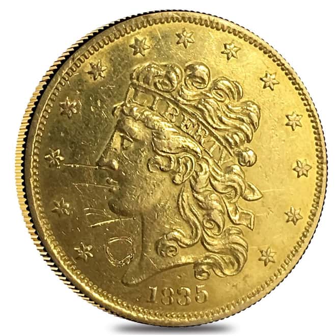 1835 $5 Classic Head Half Eagle Gold Coin - Ex-Jewelry