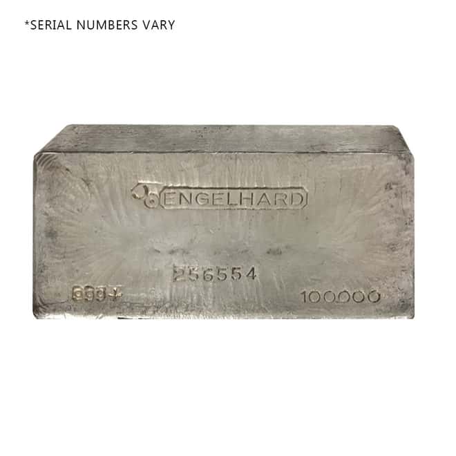 100 oz Engelhard Bull Logo Silver Bar .999+ Fine