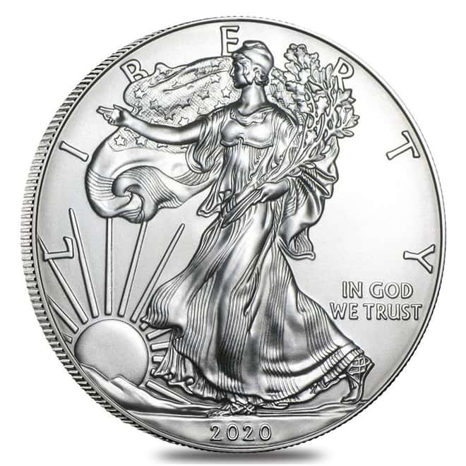Roll of 20 - 2020 1 oz Silver American Eagle $1 Coin BU (Lot, Tube of 20)