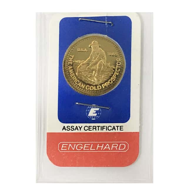 1/4 oz Engelhard Gold Round Prospector .9999 Fine (In Assay)
