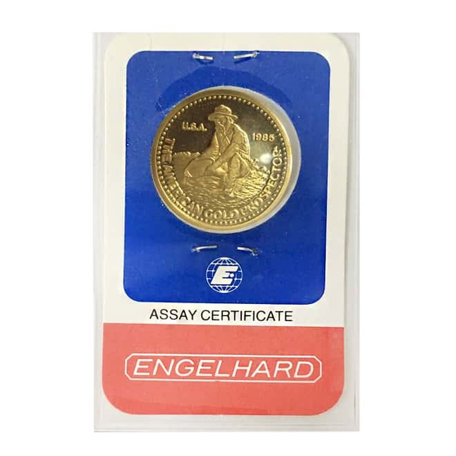 1/2 oz Engelhard Gold Round Prospector .9999 Fine (In Assay)