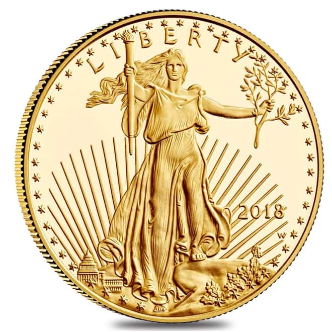 2018-W 1/2 oz $25 Proof Gold American Eagle (w/Box & COA)