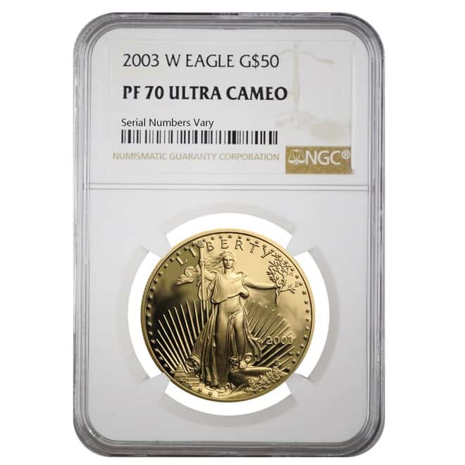2003 W 1 oz $50 Proof Gold American Eagle NGC PF 70 UCAM