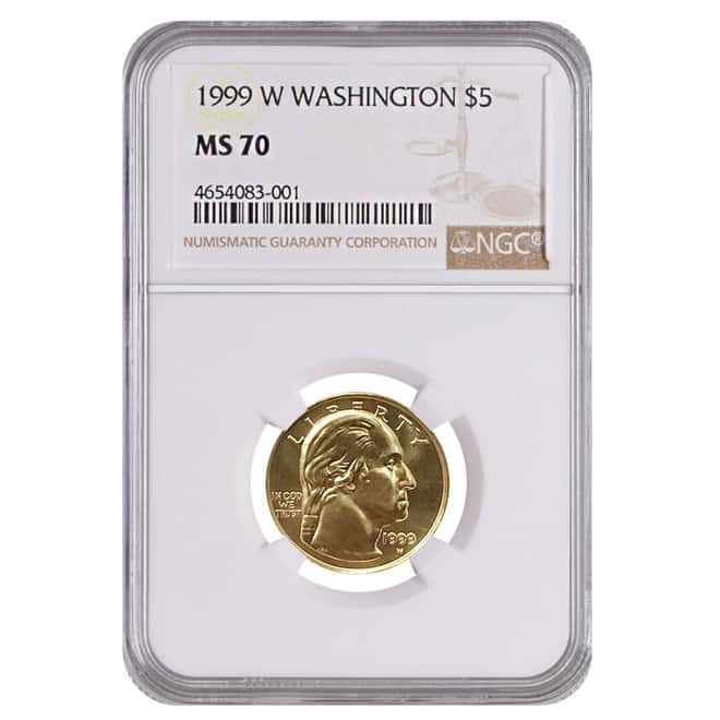 1999 W Gold $5 Commemorative Washington NGC MS 70