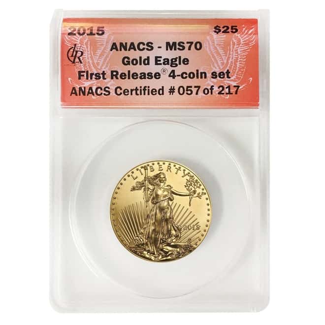 2015 1/2 oz $25 Gold American Eagle ANACS MS 70 First Release