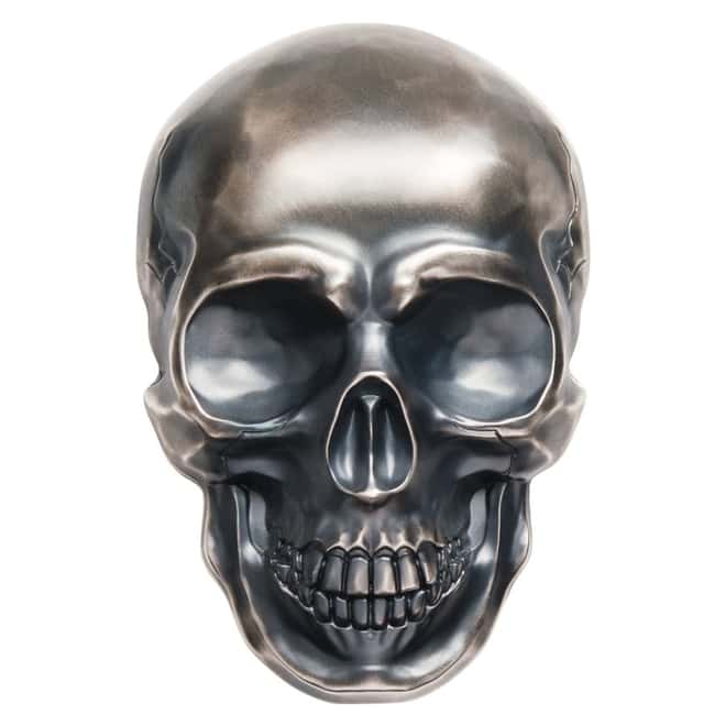 2017 1/2 Kilo Palau Big Skull High Relief Antiqued Silver Coin $25 .999 Fine