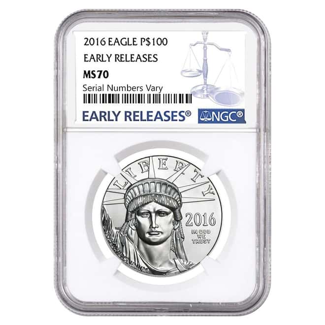 2016 1 oz Platinum American Eagle NGC MS 70 Early Releases