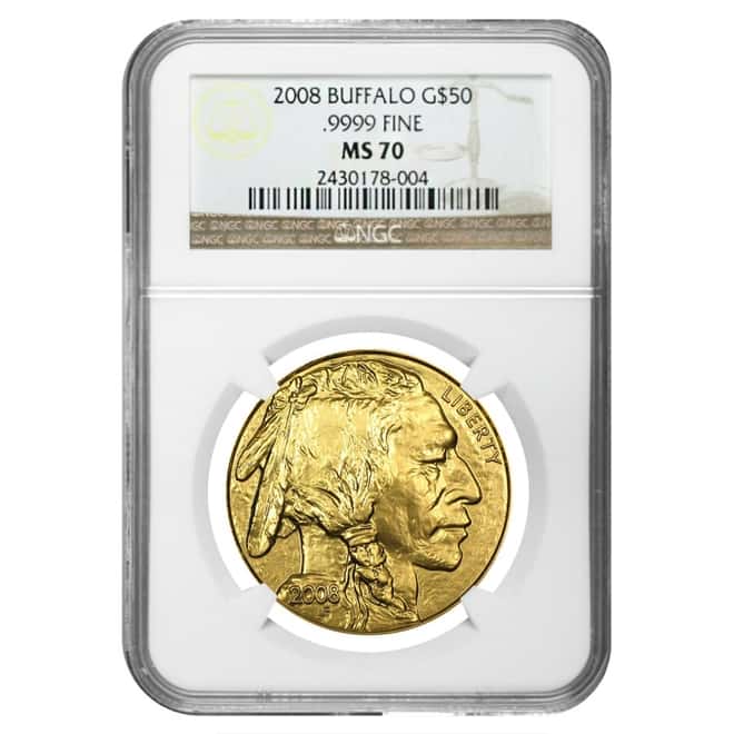 2008 1 oz $50 Gold American Buffalo NGC MS 70