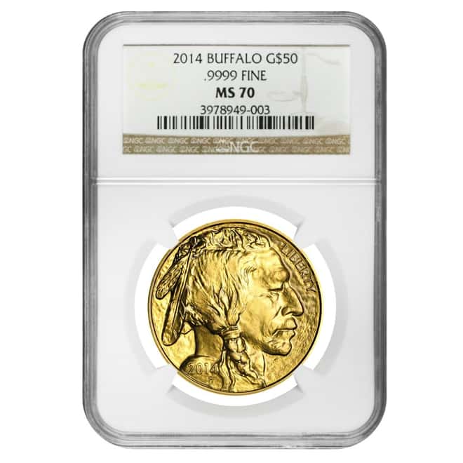 2014 1 oz $50 Gold American Buffalo NGC MS 70