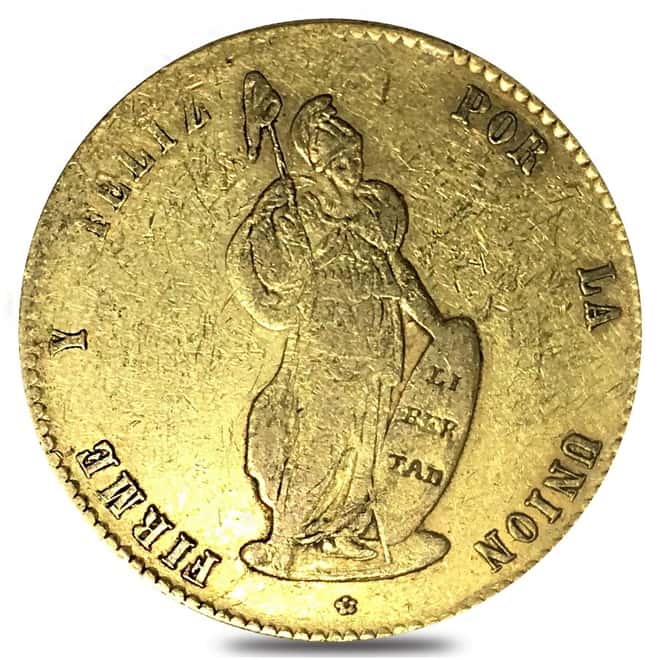 8 Escudos Peru Gold Coin Ex Jewelry AGW .7596 oz (Random Year, 1826-1855)