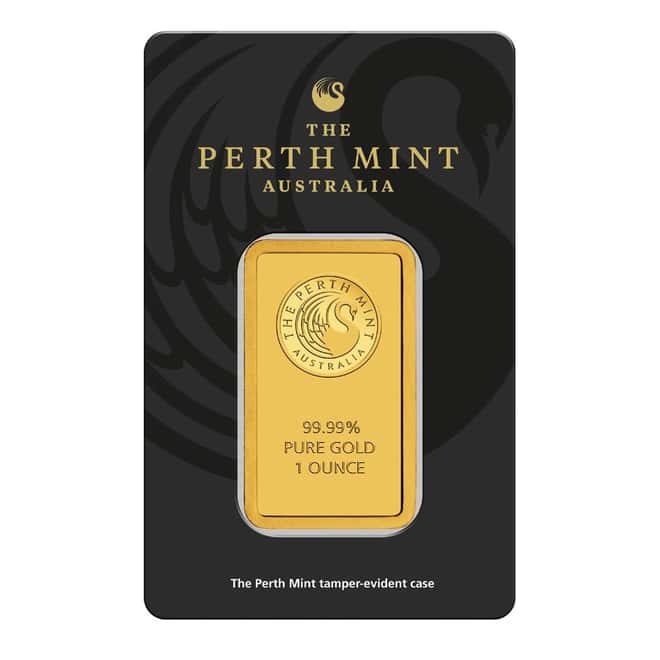 1 oz Perth Mint Gold Bar .9999 Fine (In Assay)