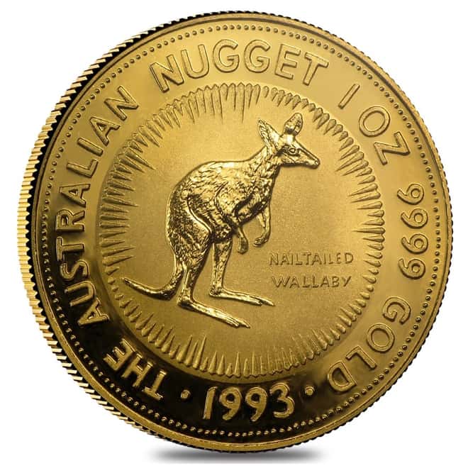 1993 1 oz Australian Gold Nugget Perth Mint Coin .9999 Fine BU