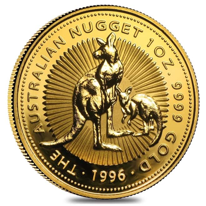 1996 1 oz Australian Gold Nugget Perth Mint Coin .9999 Fine BU