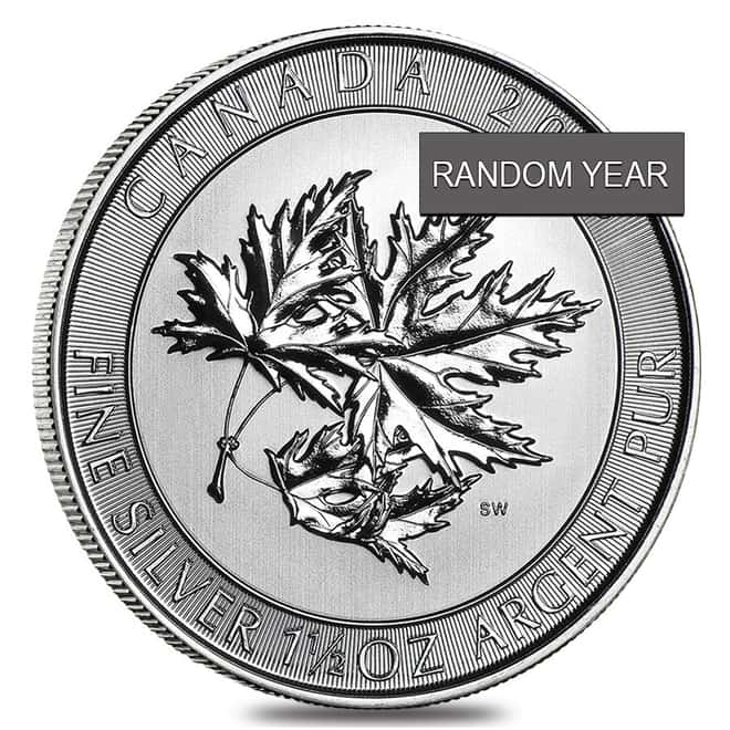 1.5 oz Silver Canadian SuperLeaf .9999 Fine $8 Coin BU (Random Year)