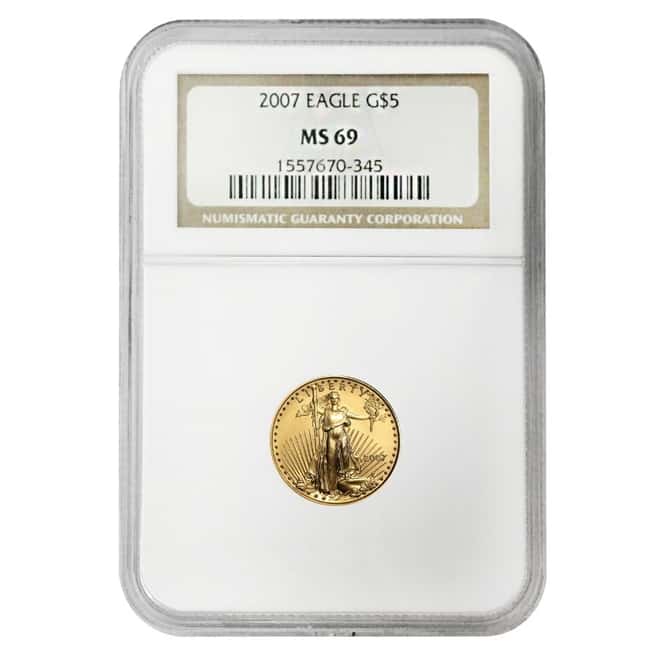 2007 1/10 oz $5 Gold American Eagle Coin NGC MS 69