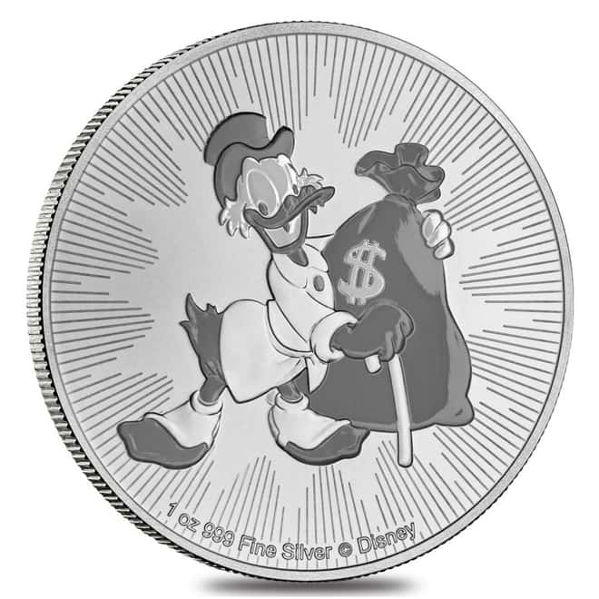 2018 1 oz Niue Silver $2 Disney Scrooge McDuck BU