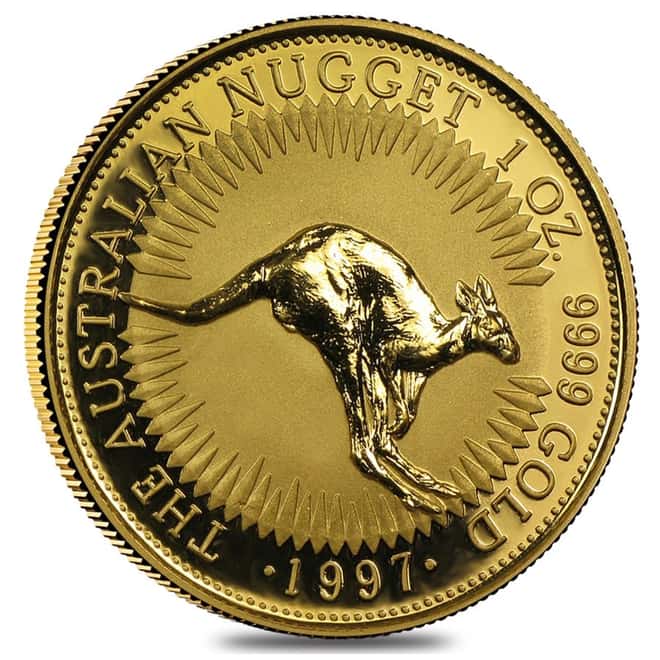 1997 1 oz Australian Gold Nugget Perth Mint Coin .9999 Fine BU