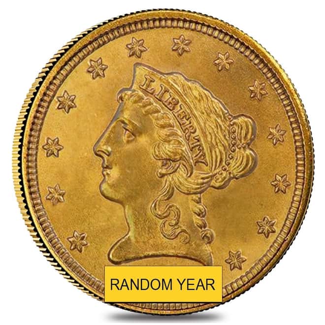 $2.5 Gold Quarter Eagle Liberty Head - Brilliant Uncirculated BU (Random Year)