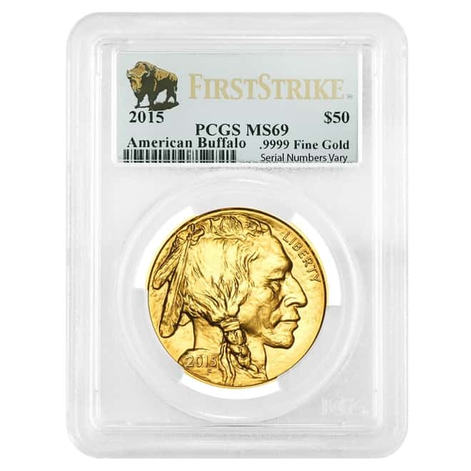 2015 1 oz $50 Gold American Buffalo PCGS MS 69 First Strike