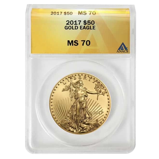 2017 1 oz $50 Gold American Eagle ANACS MS 70