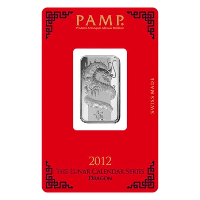  10 gram PAMP Suisse Year of the Dragon Silver Bar (In Assay)