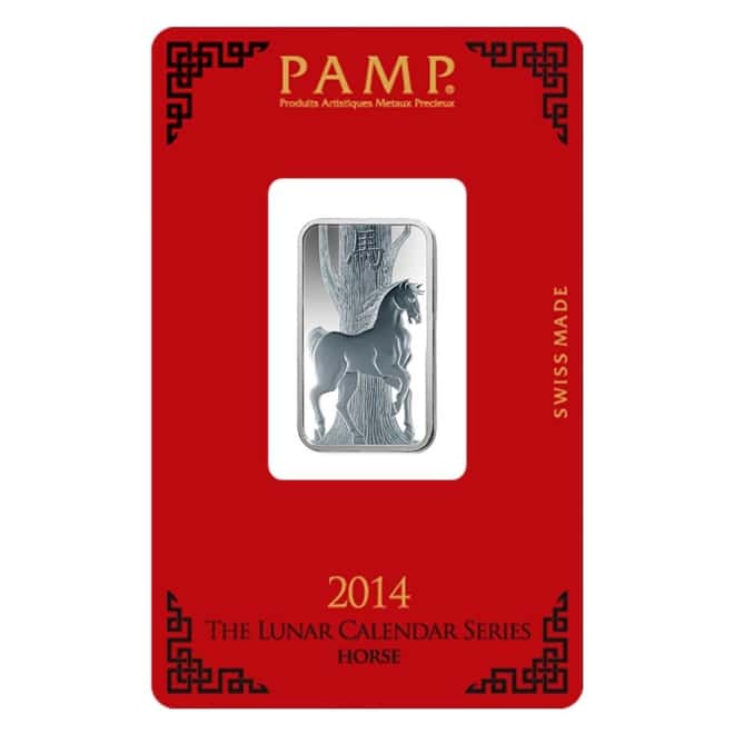 10 gram PAMP Suisse Year of the Horse Silver Bar (In Assay)