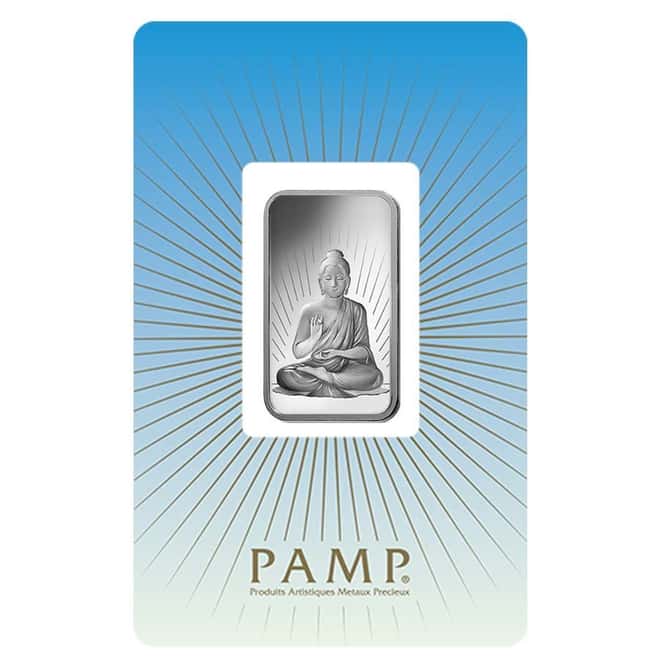 10 gram PAMP Suisse Silver Bar - Buddha (in Assay) .999 Fine 