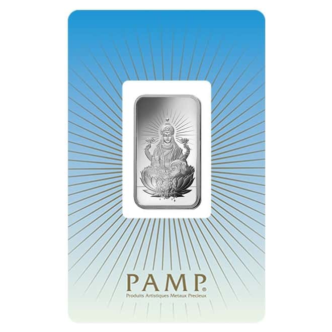 10 gram PAMP Suisse Silver Bar - Lakshmi (in Assay) .999 Fine 