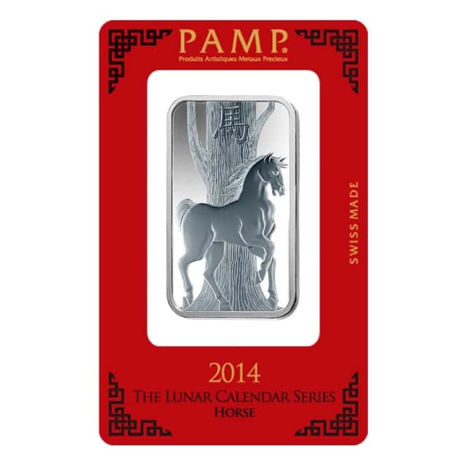 1 oz PAMP Suisse Year of the Horse Silver Bar (In Assay)