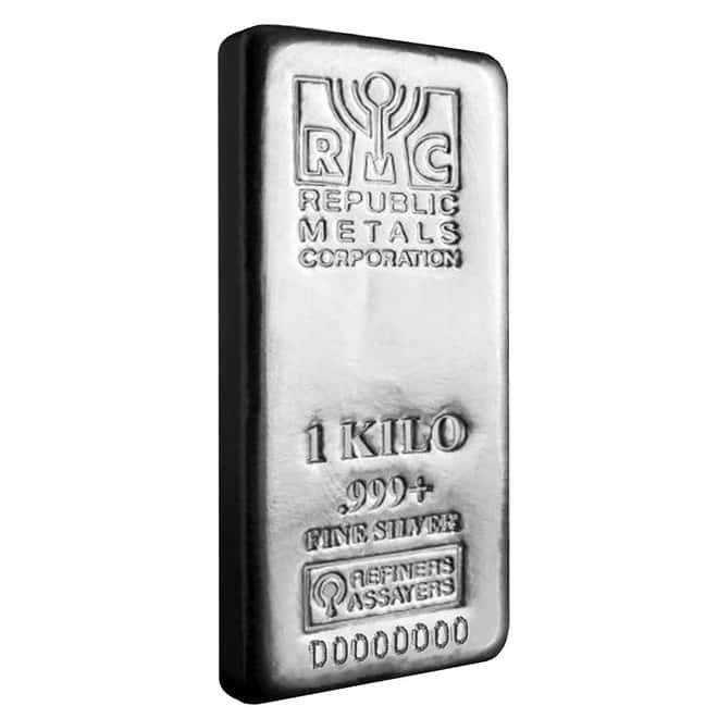 1 Kilo Republic Metals (RMC) Silver Bar .999 Fine
