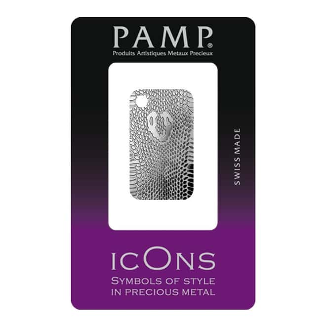 Cobra Skin - 10 gram PAMP Suisse Silver Ingot Pendant
