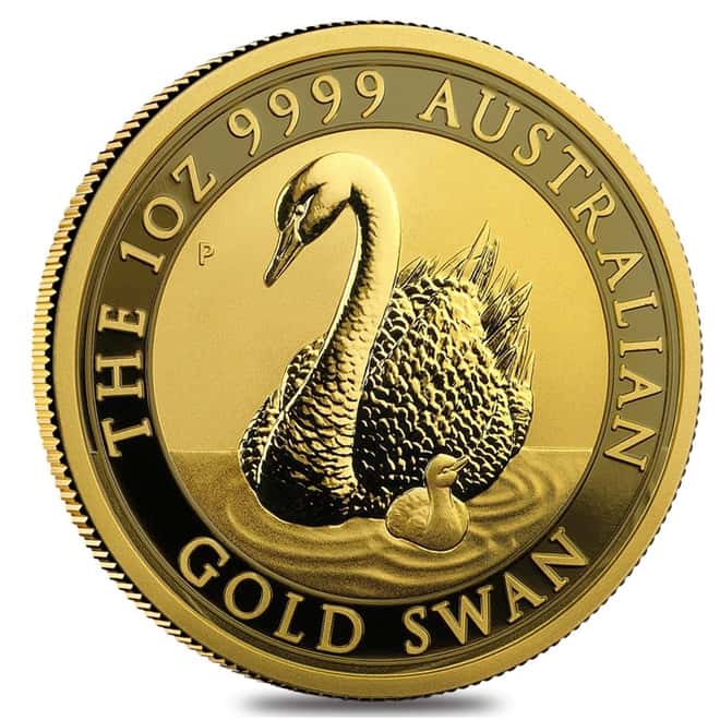 2018 1 oz Australian Gold Swan Perth Mint Coin .9999 Fine BU In Cap