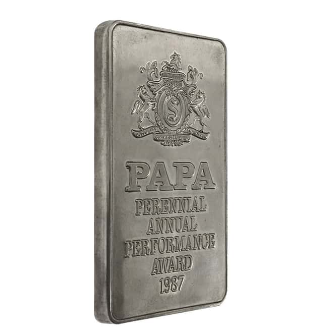 1987 Tiffany & Co Perennial Annual Performance Award .925 Sterling Silver Bar ASW 8.25 oz