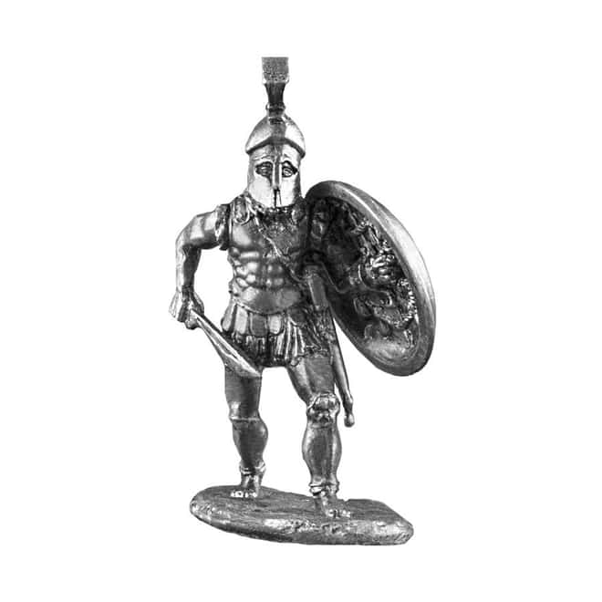 3 oz Silver Spartan Hoplite Greek Warrior  .925 Silver Sterling  - Art of War Series (Antiqued)