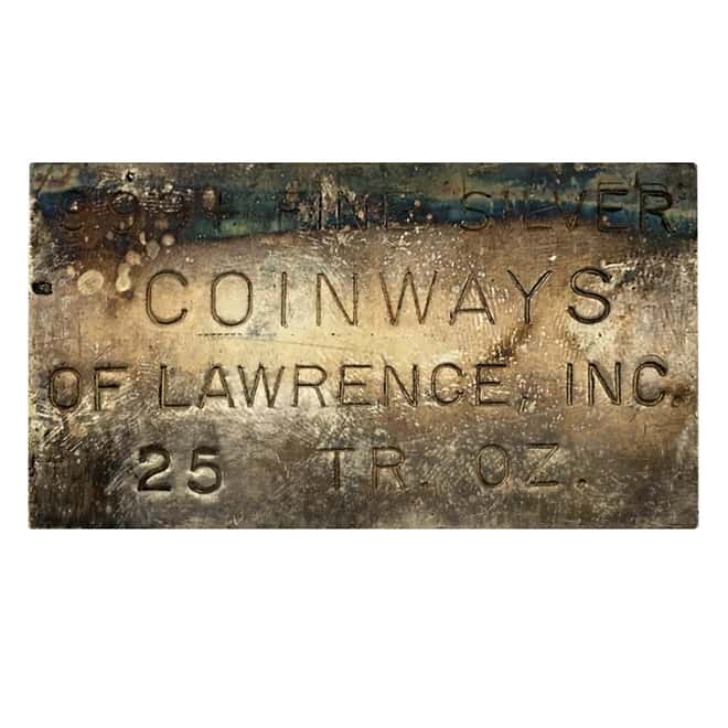 25 oz Coinways of Lawrence Inc Silver Bar .999+ Fine