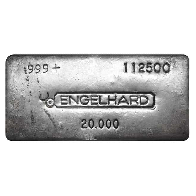 20 oz Engelhard Silver Bar .999 Fine (RARE)