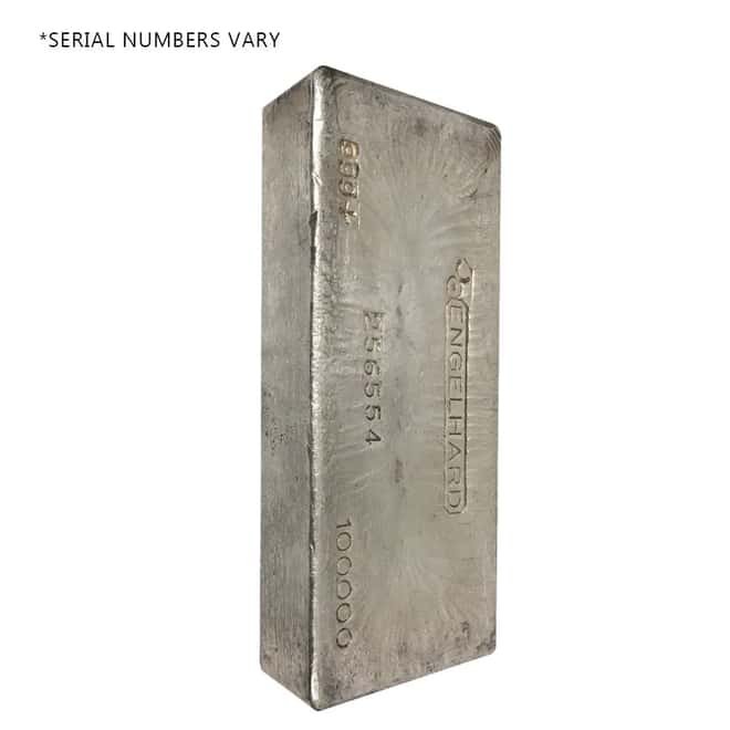 100 oz Engelhard Bull Logo Silver Bar .999+ Fine
