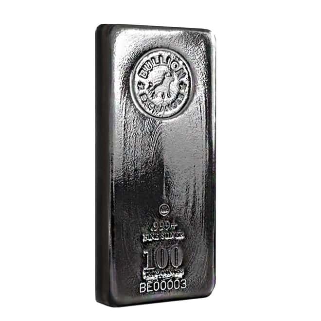100 oz Silver Bar Bullion Exchanges / Republic Metals Corp. (RMC) .999 Fine (Serial #s 3-9)